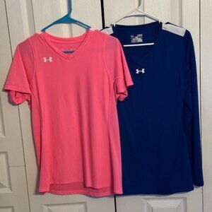 (2) Under Armour Short Sleeve & Long Sleeve Tee Set - Size Medium